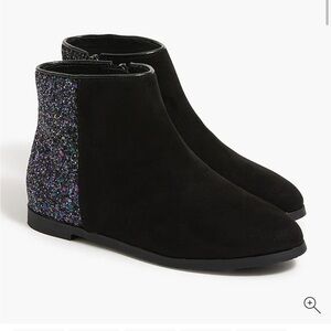 Crewcuts Black and Multicolor Glitter Ankle Boots
